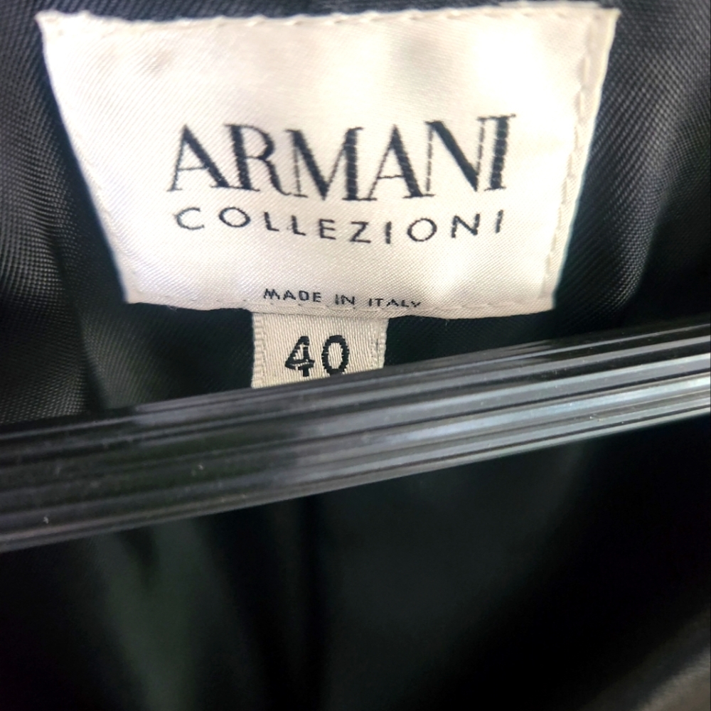 ARMANI Men's Leather Jacket,  Black,  Size 40